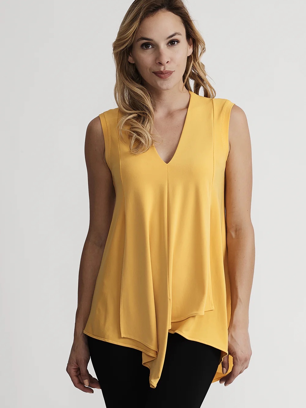 Joseph Ribkoff Yellow Golden Sun Tunic Top Relaxed Fit Sleeveless Canada Casual